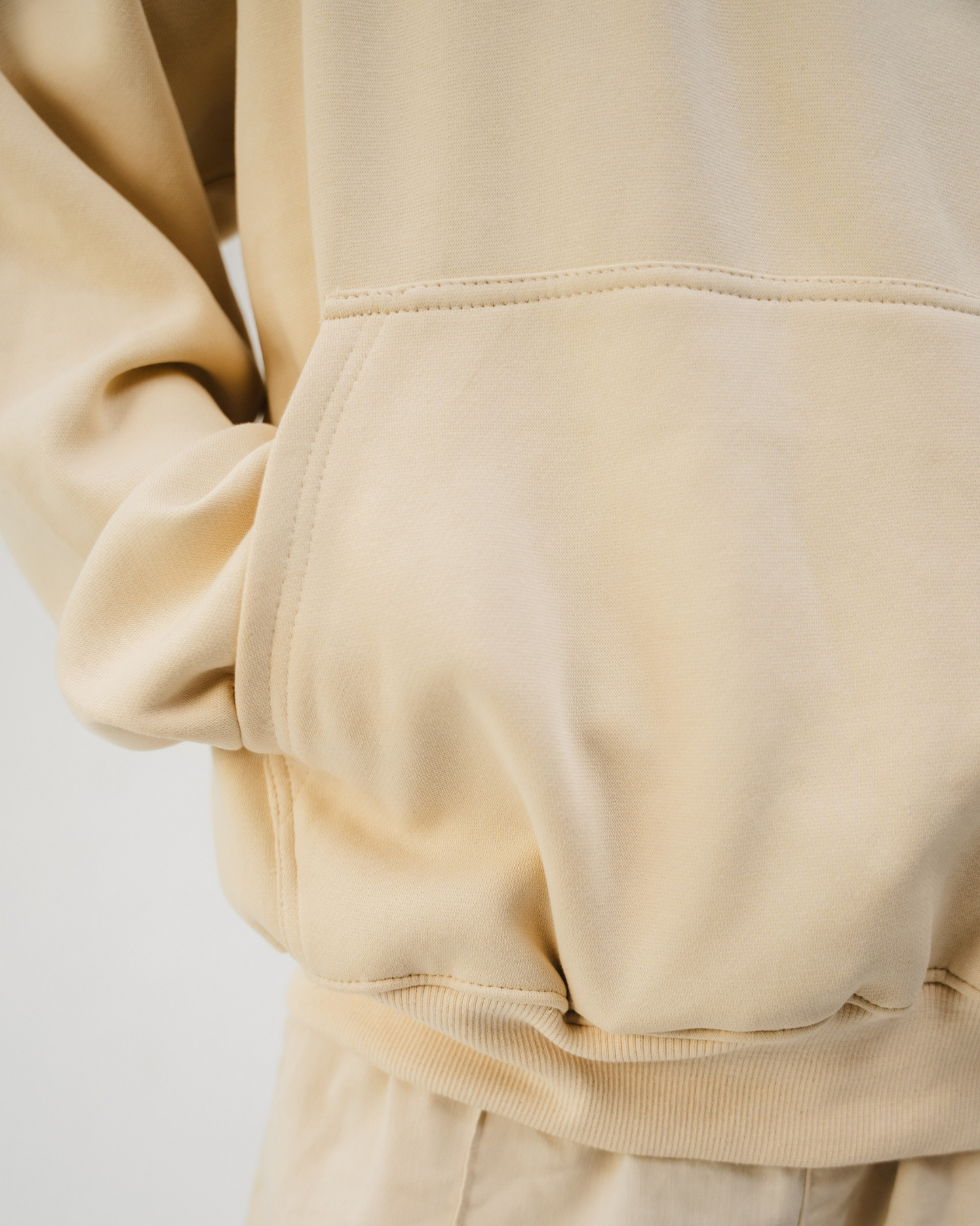 Beige Plain Hoodie