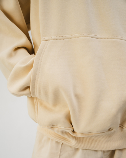 Beige Plain Hoodie