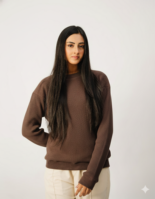 Brown Minimalist Sweater