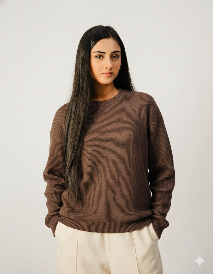 Brown Minimalist Sweater