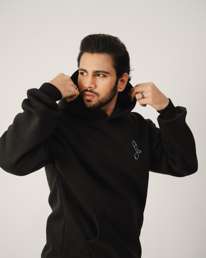 Black Plain Hoodie