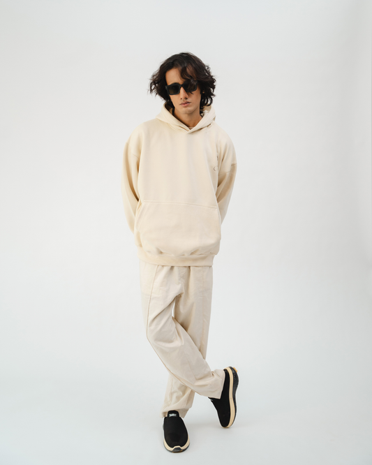 Beige Plain Hoodie